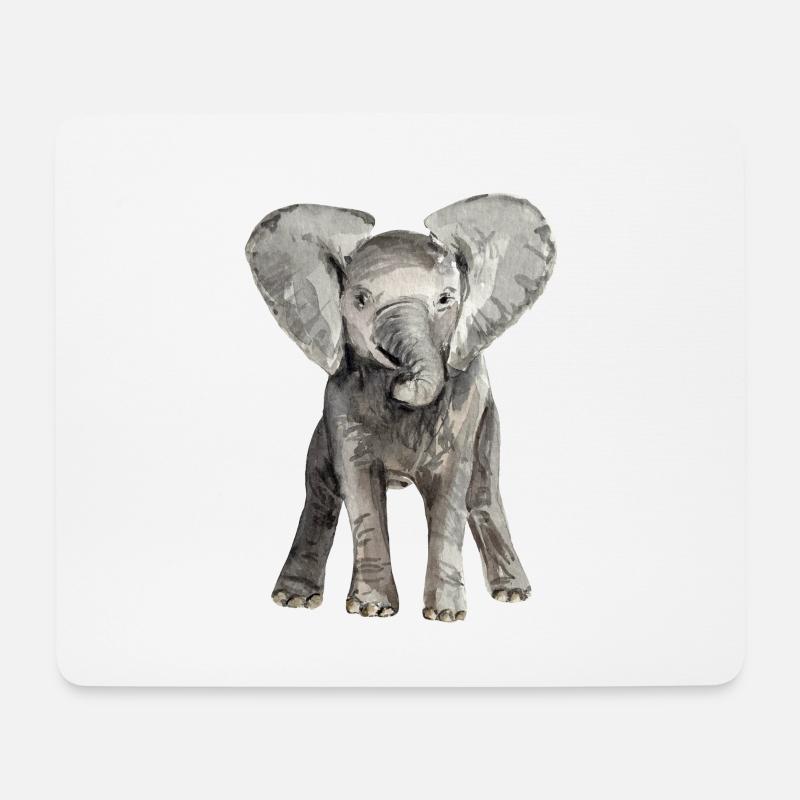 Elefant Baby - Mousepad (Querformat) - Weiß
