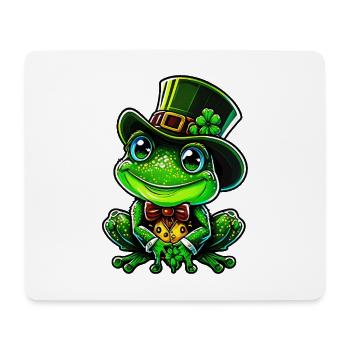 Grenouille joyeuse avec chapeau haut de forme de la Saint-Patrick - Tapis de souris (format paysage) - blanc - Devant