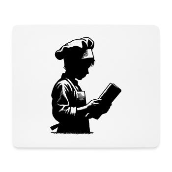 Azubi Koch und Hobbybäcker Silhouette Portrait - Mousepad (Querformat) - Weiß - Vorne