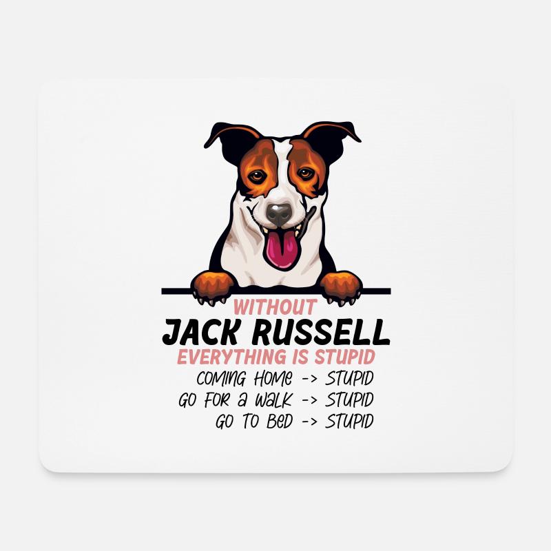 Ohne Jack Russell ist alles doof - Mousepad (Querformat) - Weiß