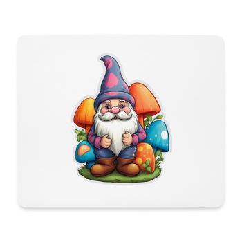 Dwarf surrounded by mushrooms - Mouse Pad (horizontal) - white - Front