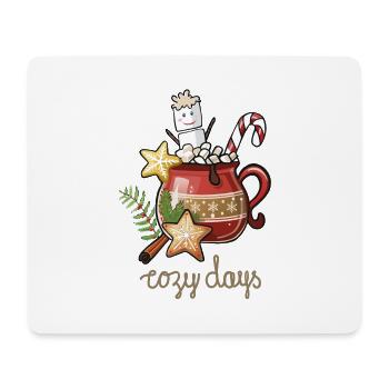 Cacao chaud, Guimauve homme, Noël - Tapis de souris (format paysage) - blanc - Devant
