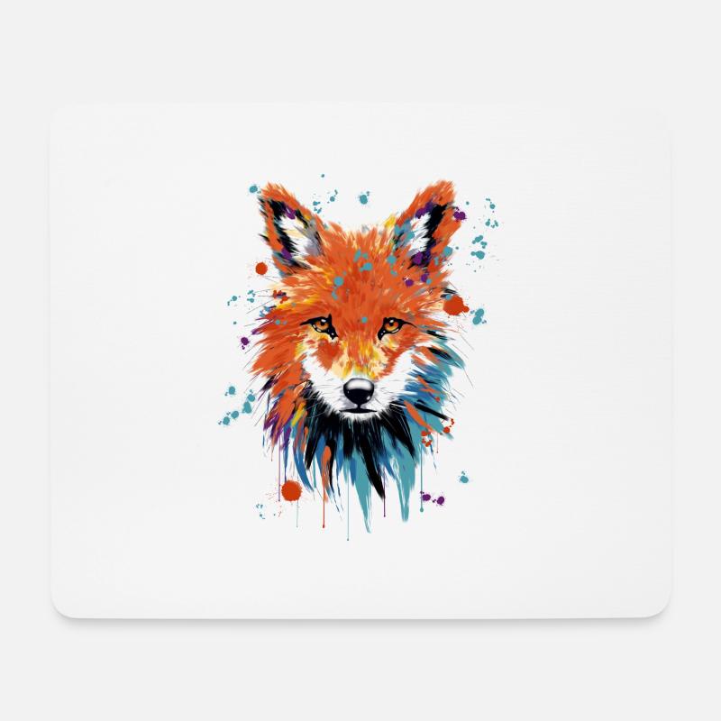 Fox Watercolor - Mousepad (Querformat) - Weiß