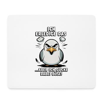 Möwe Seevogel Nen scheiss muss ich - Mousepad (Querformat) - Weiß - Vorne