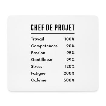 Chef de projet - Tapis de souris (format paysage) - blanc - Devant