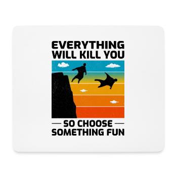 Wingsuit fliegen Base Jumping Fallschirmspringen Wingsuiting - Mousepad (Querformat) - Weiß - Vorne