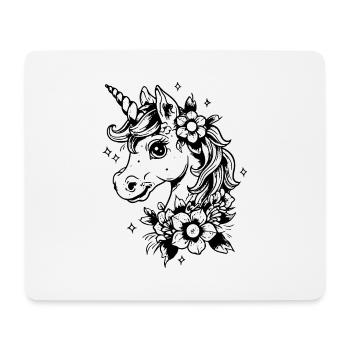 Unicorn with flowers - Mouse Pad (horizontal) - white - Front