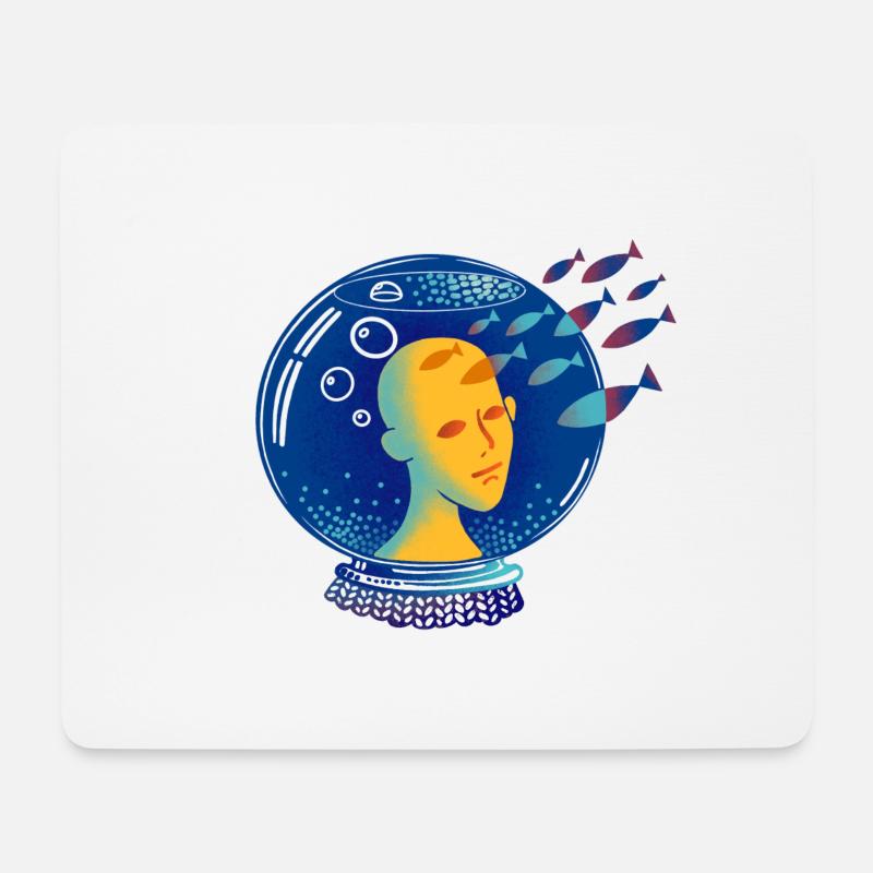 DREAMER für graue Hintergründe - Mousepad (Querformat) - Weiß