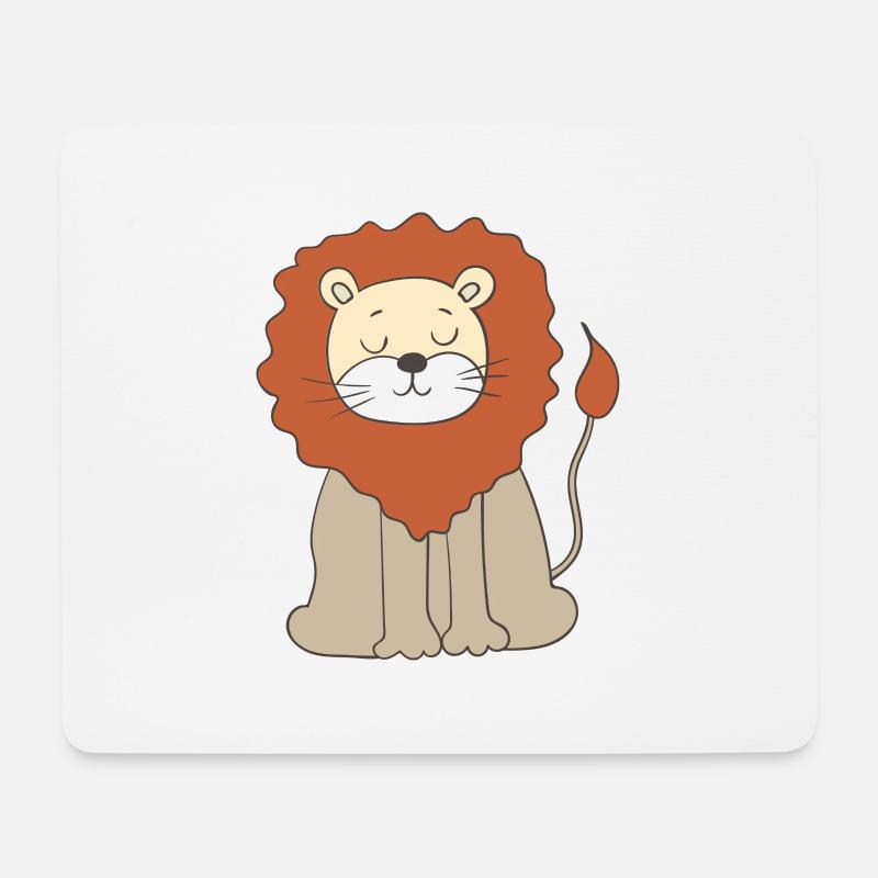 Kuscheliger Löwe Cartoon - Mousepad (Querformat) - Weiß
