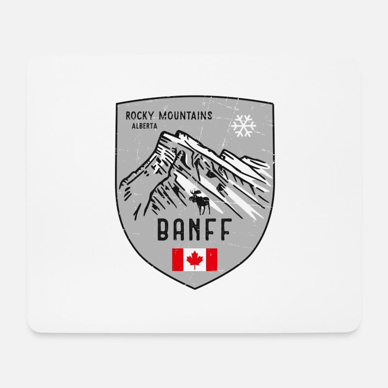 Banff Mount Rundle Kanada Wappen - Mousepad (Querformat) - Weiß