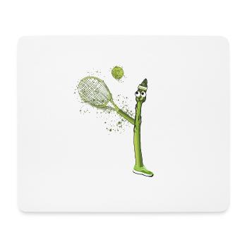 tennis,spargel,spargel,comic,grüner spargel - Mousepad (Querformat) - Weiß - Vorne