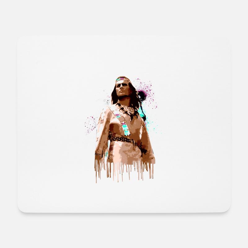 winnetou,indianer,illustration,graffiti - Mousepad (Querformat) - Weiß