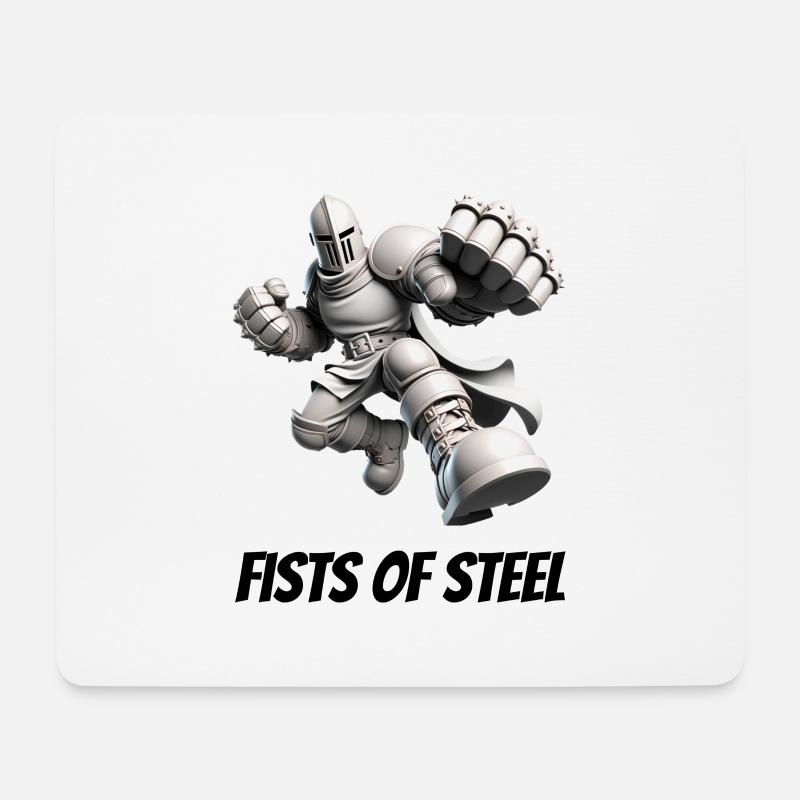 Fäuste aus Stahl - Mousepad (Querformat) - Weiß
