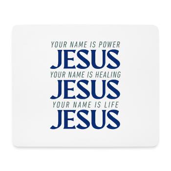 JESUS POWER HEALING LIFE - Mousepad (Querformat) - Weiß - Vorne