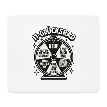 IT-Glücksrad Tech-Wortwitz Runde - Mousepad (Querformat) - Weiß - Vorne