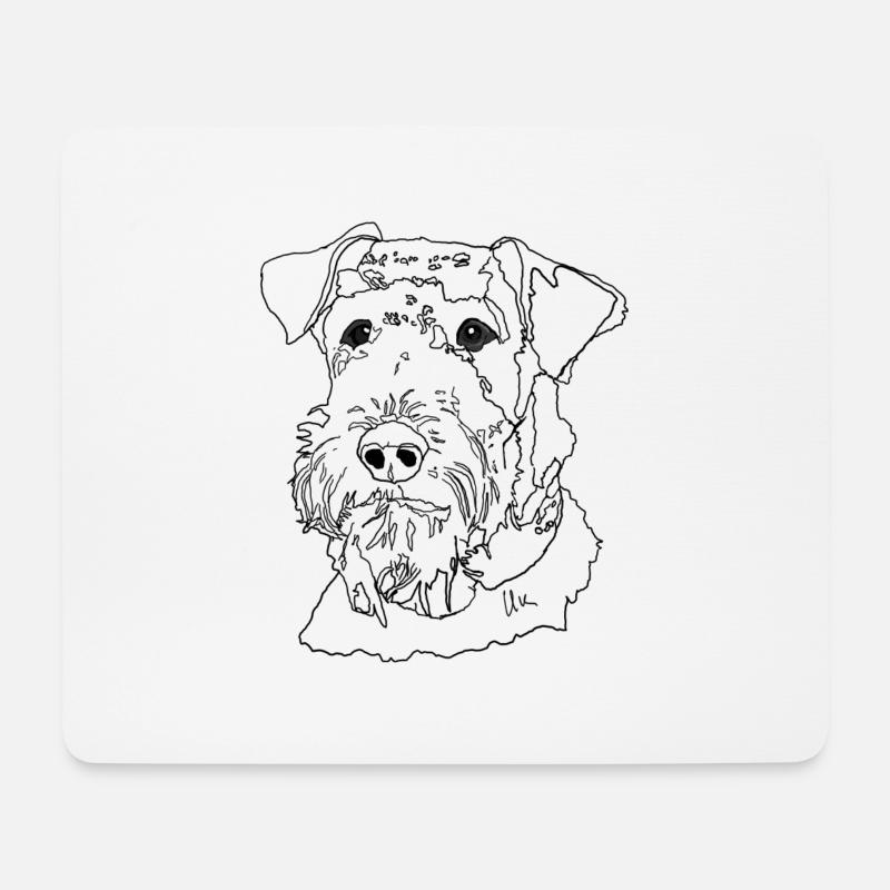 Airedale Terrier - Tapis de souris (format paysage) - blanc