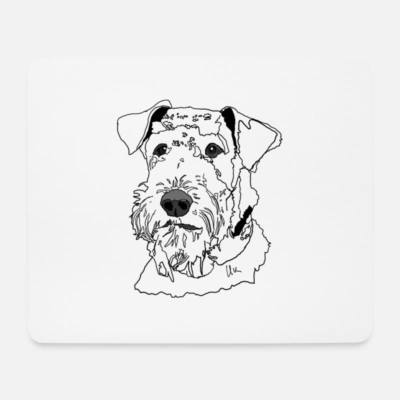 Airedale Terrier - Mousepad (Querformat) - Weiß
