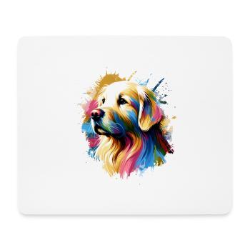 Chien coloré oeuvre chiens - Tapis de souris (format paysage) - blanc - Devant