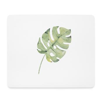 Monstera Blatt Aquarell Grün - Mousepad (Querformat) - Weiß - Vorne