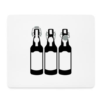 3 Bierflaschen / 3 beer bottles (c, 3c) - Mousepad (Querformat) - Weiß - Vorne