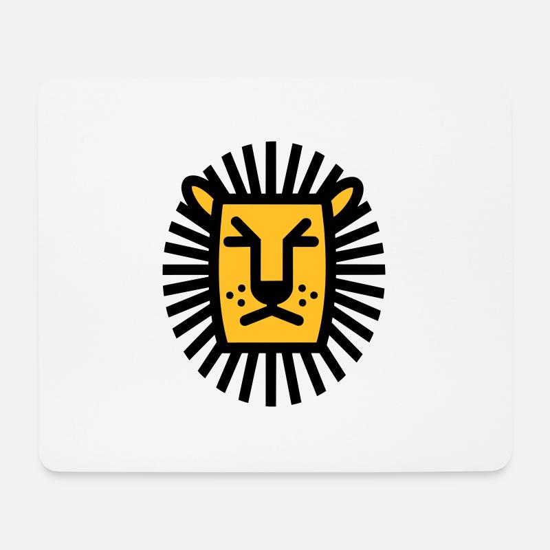 Lion - Löwe - Strichzeichnung - Mousepad (Querformat) - Weiß