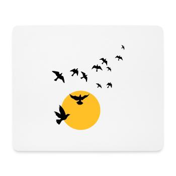 Oiseaux au coucher du soleil - Tapis de souris (format paysage) - blanc - Devant