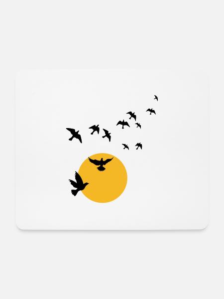 Birds in the sunset - Mouse Pad (horizontal) - white