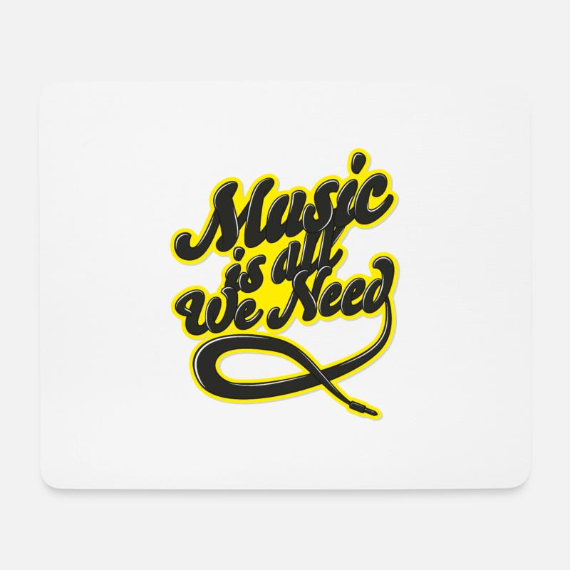 Music is all we need - Mousepad (Querformat) - Weiß