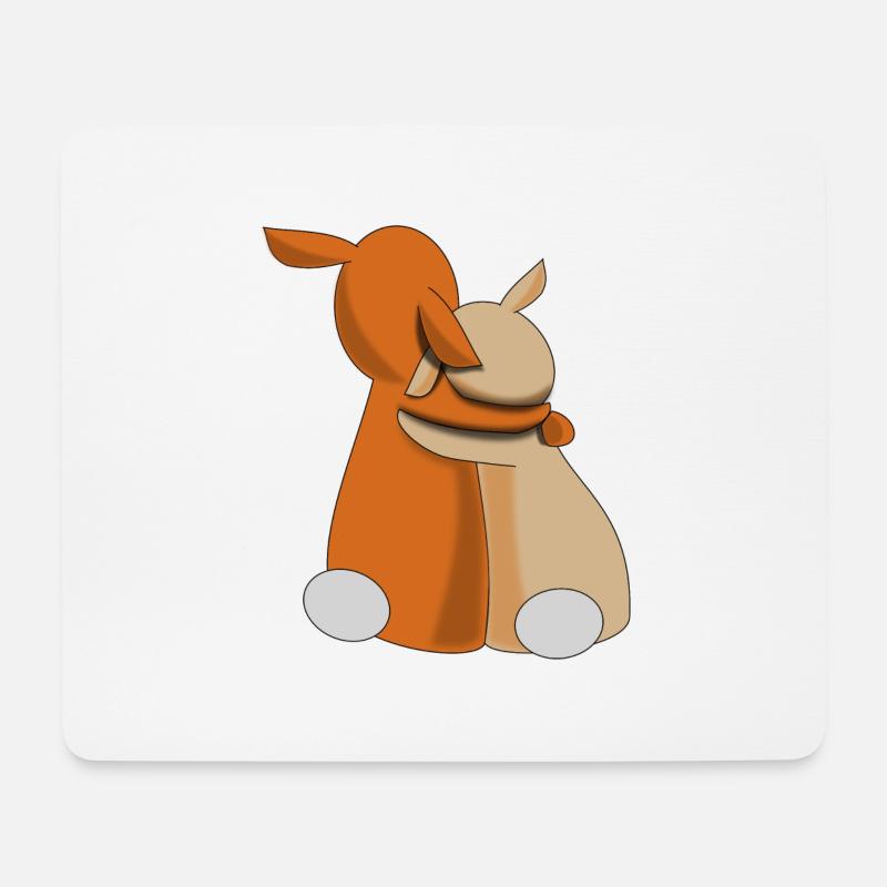 Hasen-Freundschaft - Mousepad (Querformat) - Weiß