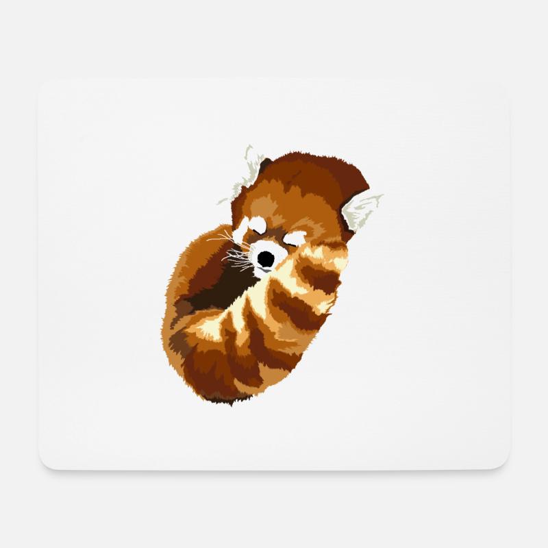 Schlafender roter Panda - Mousepad (Querformat) - Weiß