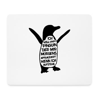 Pinguin der applaudiert - Mousepad (Querformat) - Weiß - Vorne