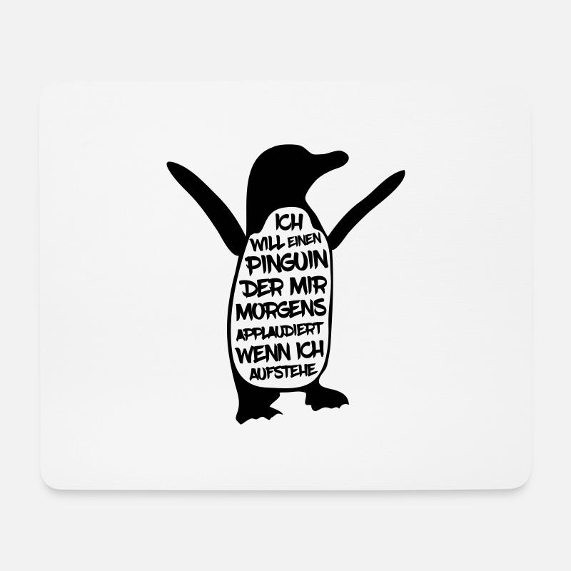 Pinguin der applaudiert - Mousepad (Querformat) - Weiß