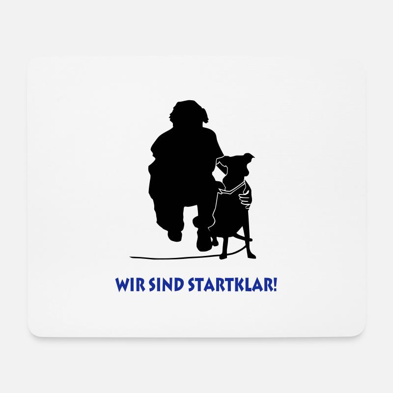 Hund am Ansatz - Mousepad (Querformat) - Weiß