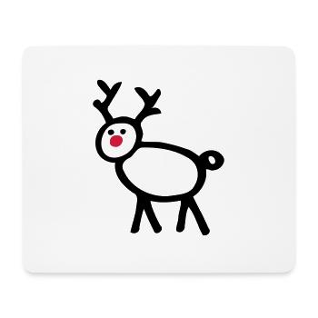 Stick figure reindeer deer funny motive - Mouse Pad (horizontal) - white - Front