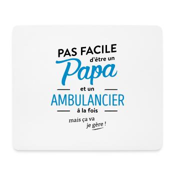 Papa et Ambulancier - Tapis de souris (format paysage) - blanc - Devant