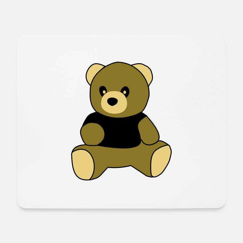 sitting teddy - Mousepad (Querformat) - Weiß