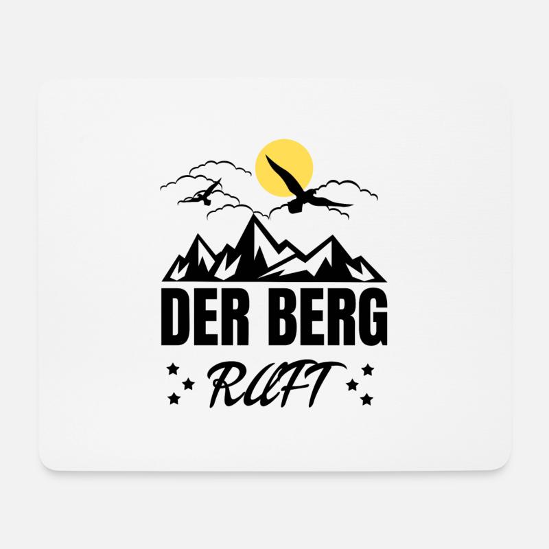 Der Berg Ruft Sonne - Mousepad (Querformat) - Weiß