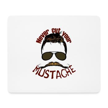 hipster citation never cut mustache lunette de sol - Tapis de souris (format paysage) - blanc - Devant