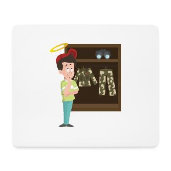 Innocent Sondler with camouflage clothes in the closet - Mouse Pad (horizontal) - white - Front