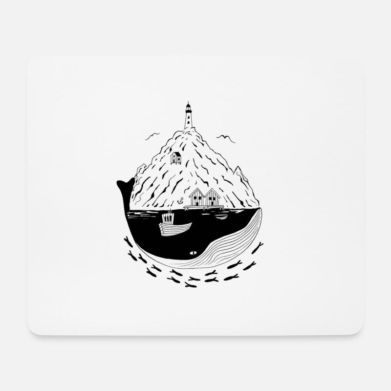 Fjord, Norwegen, Skandinavien, Geschenk - Mousepad (Querformat) - Weiß