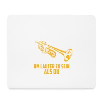 Trompete Shirt · Blasmusik · Als Trompeter geboren - Mousepad (Querformat) - Weiß - Vorne