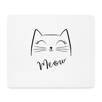 visage de chat - Tapis de souris (format paysage) - blanc - Devant