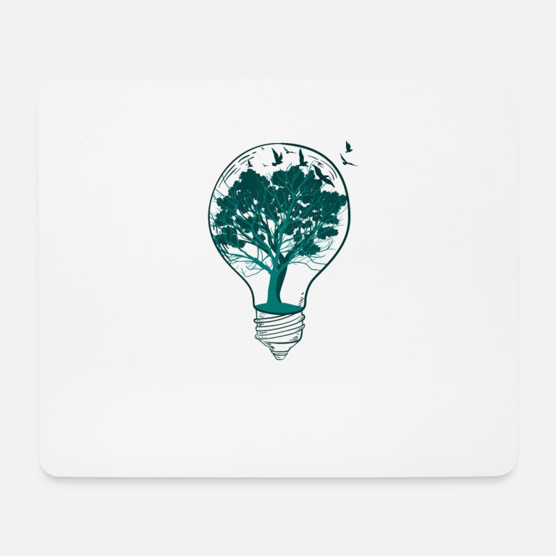 Glühbirne Natur Baum - Mousepad (Querformat) - Weiß