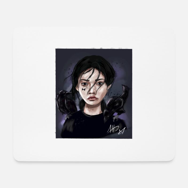 Dunkel wie eine Krähe - Mousepad (Querformat) - Weiß