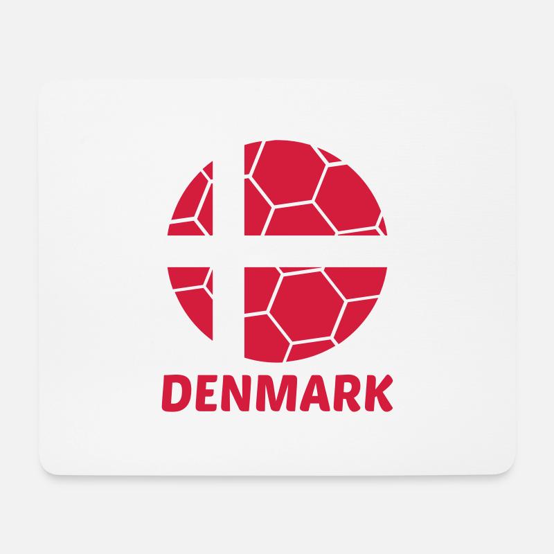 Denmark Ball Flagge Dänischer Fußball Dänemark Fan - Mousepad (Querformat) - Weiß