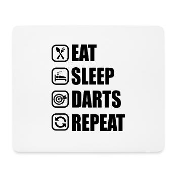essen schlafen Darts Bullseye T-shirt darten - Mousepad (Querformat) - Weiß - Vorne