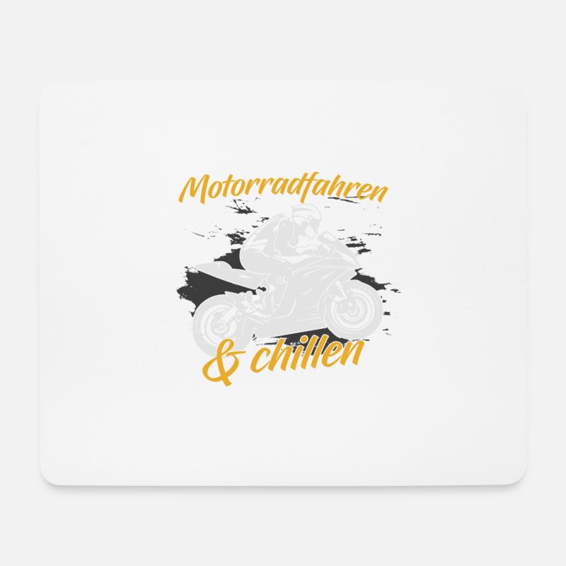 Motorrad Shirt · Superbike · Biker · Chillen - Mousepad (Querformat) - Weiß