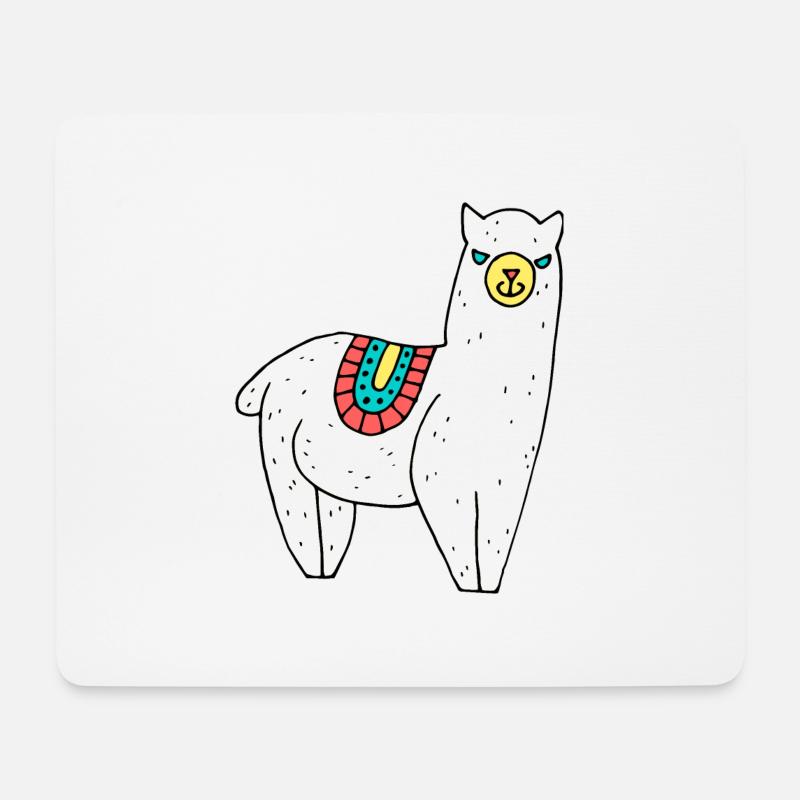 Alpaka - Mousepad (Querformat) - Weiß