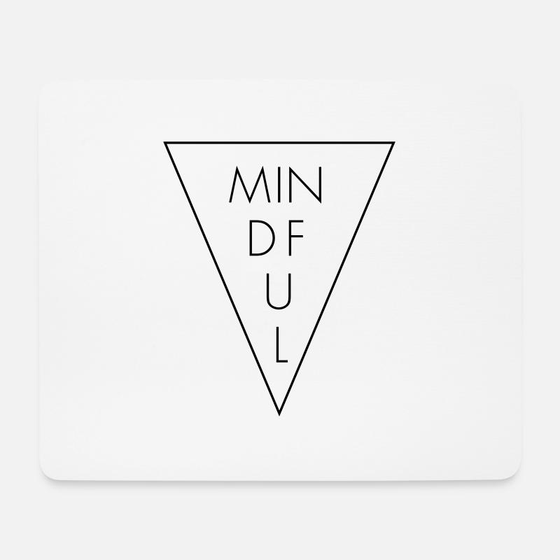 MINDFUL Dreieck Achtsamkeit - Mousepad (Querformat) - Weiß