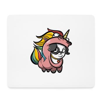 Hund im Einhorn Kostüm - Mousepad (Querformat) - Weiß - Vorne